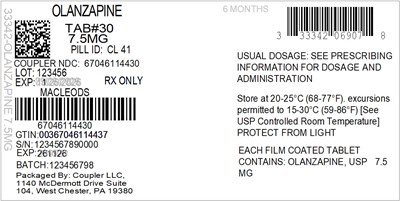 Label (33342 069 07 Olanzapine 7.5mg 67046 1144 30)